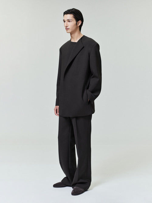 Double Weave Wool Crewneck Jacket