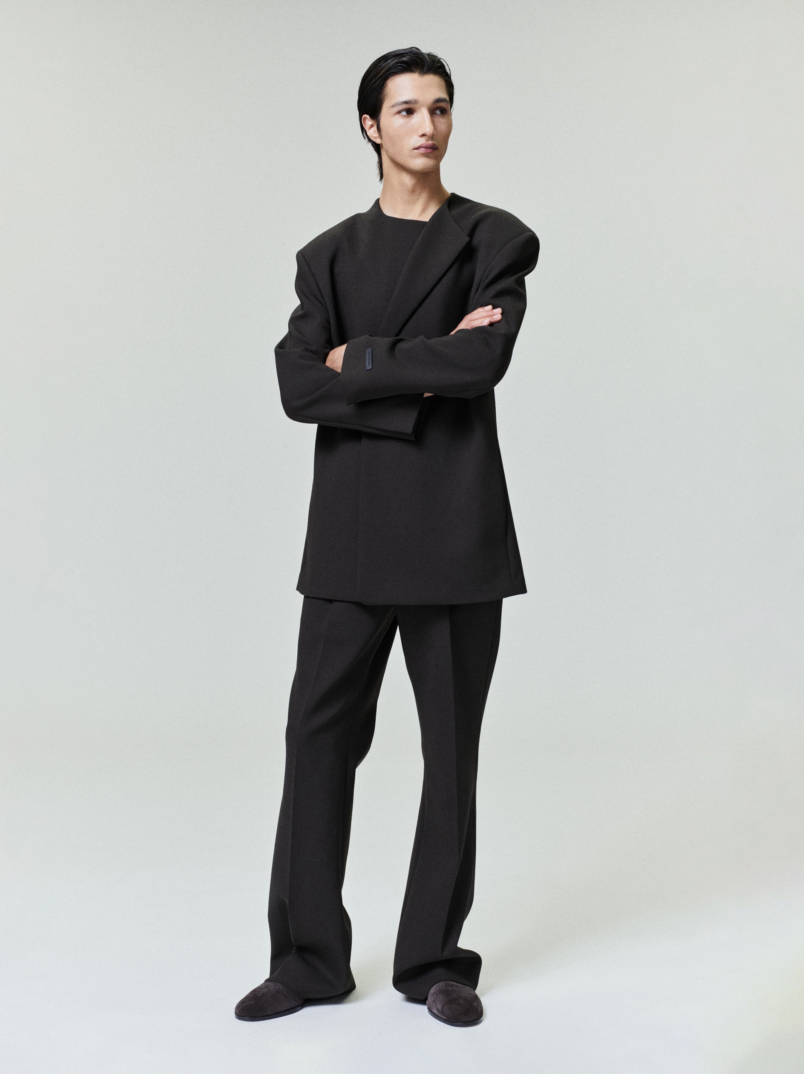 Double Weave Wool Crewneck Jacket