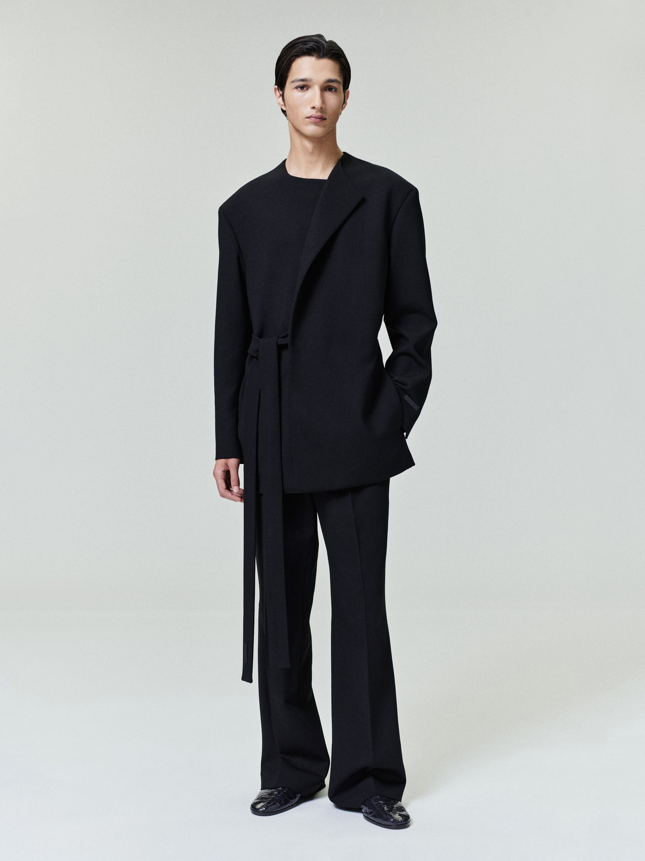 Double Weave Wool Tailored Flared Pants