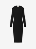 Womens Rib Knit Fitted Long Sleeve Dress