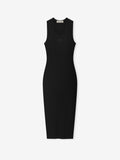 Womens Rib Knit Fitted Long Tank Dress