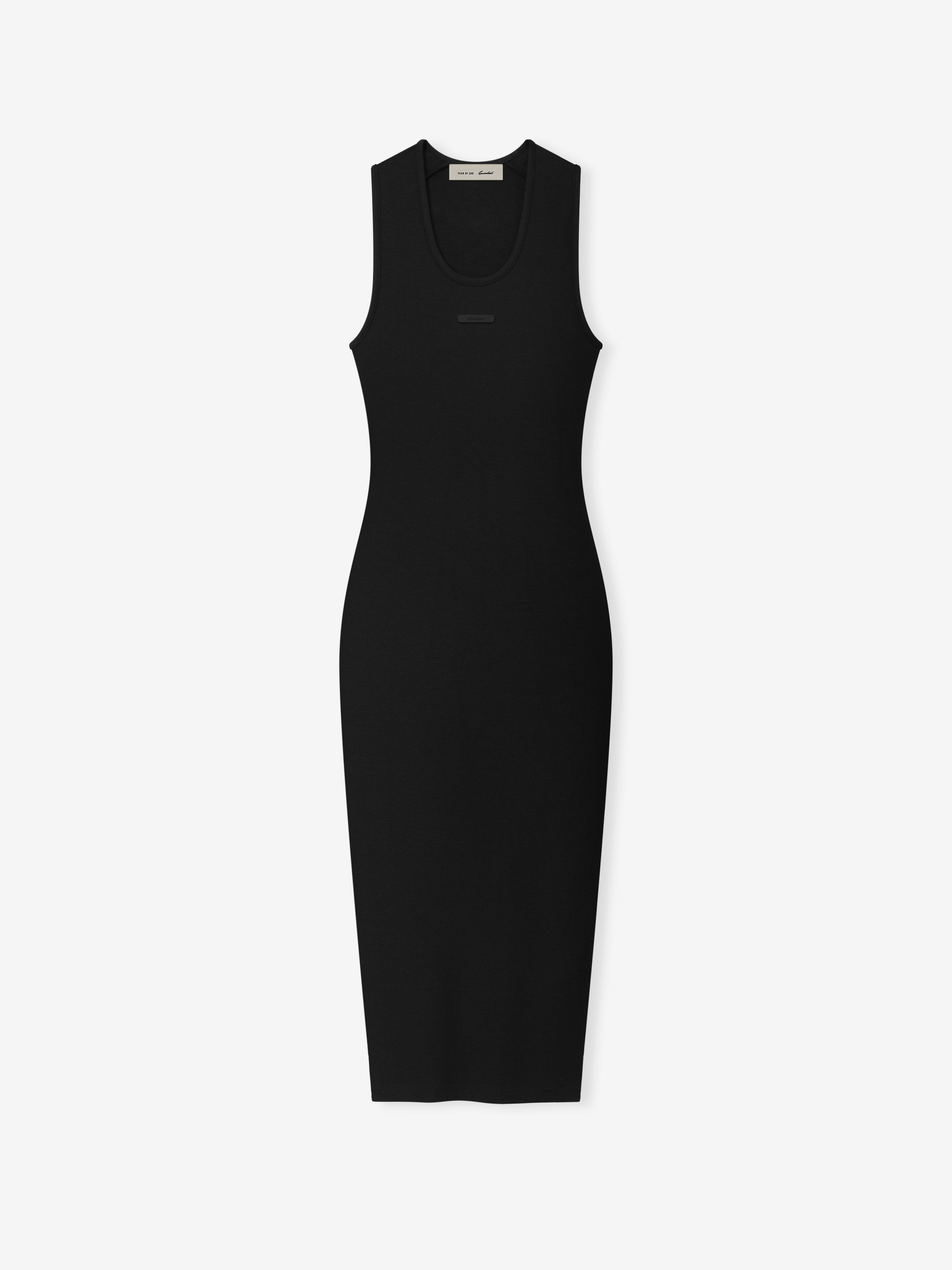 Womens Rib Knit Fitted Long Tank Dress