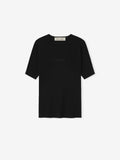 Womens Signature Rib Knit Fitted Short Sleeve Tee