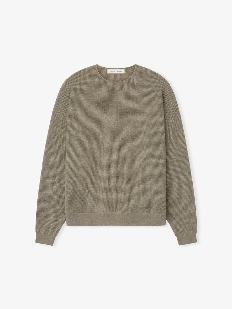 Waffle Crewneck 90s Sweater