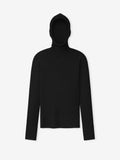 Womens Long Sleeve Hooded Rib Top