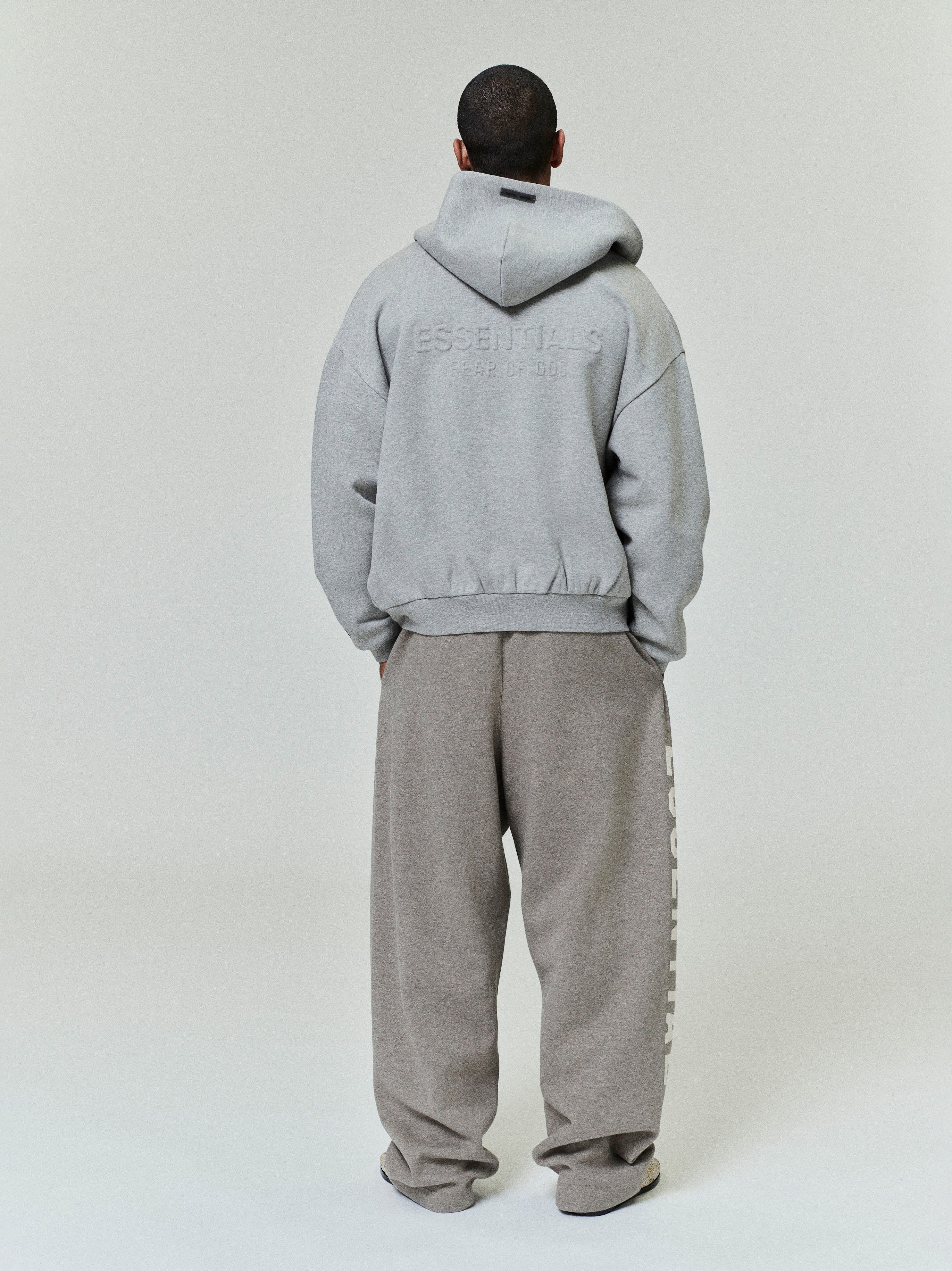 Embossed 90s Fit Fleece Zip-Up Hoodie