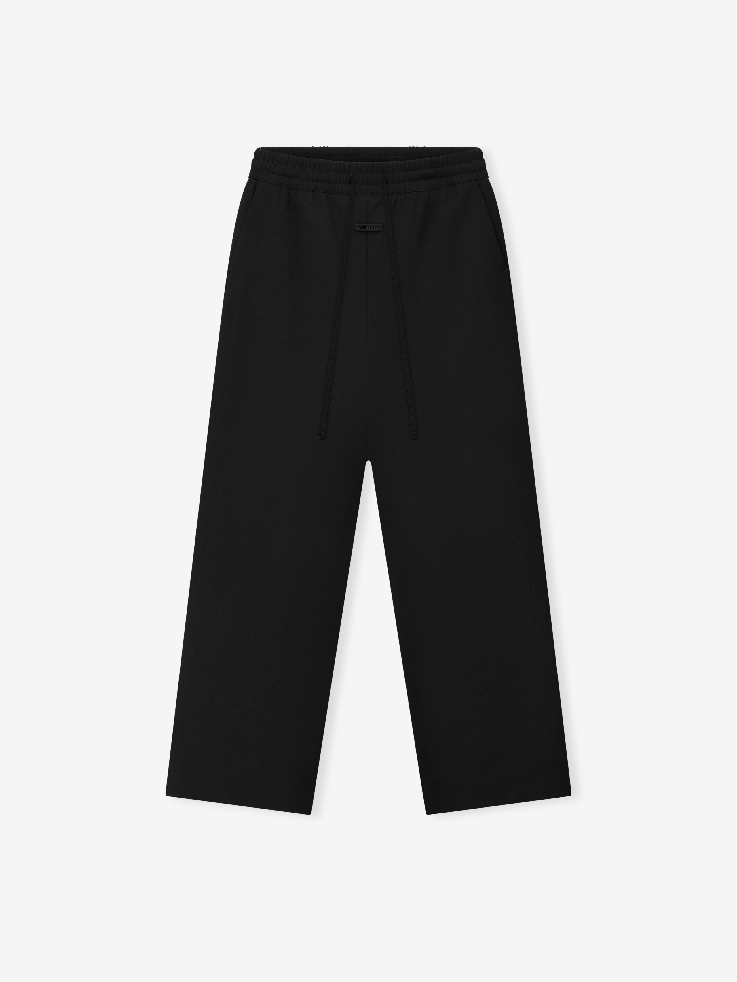 Double Weave Wool Wide Leg Drawstring Pants