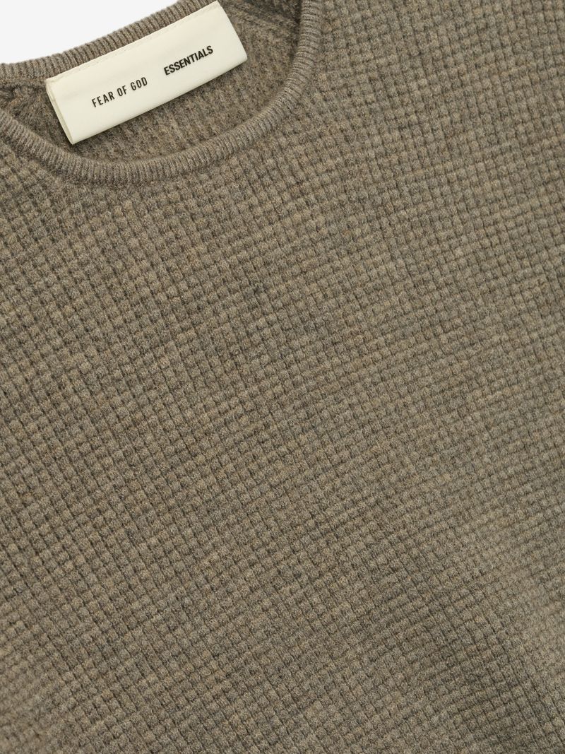 Womens Waffle Knit Long Sleeve Top